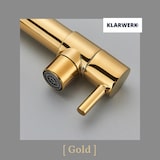 thumbnail of KLARWERK® Björn | Horeca Keukenkraan Goud Twee Douchekoppen | RVS Kraan Keuken 2 Aansluitingen | Dubbele Spoelbak Restaurant Horeca Premium