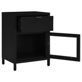 thumbnail of Table de chevet Noir 40x30x54,5 cm Acier et verre