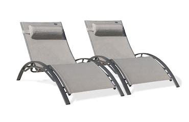 DCB GARDEN Lotto di 2 lettini in alluminio e plastificata 170 x 63 x 30 cm