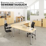 thumbnail of bümö höhenverstellbarer Schreibtisch 180x80 cm in Eiche, Gestell silber - PC Tisch höhenverstellbar & groß, höhenverstellbarer Tisch Büro, großer
