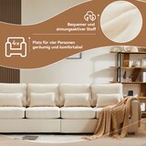 thumbnail of Merax 4-Sitzer-Sofa aus Leinenstoff, mit Armlehnentaschen und 4 Kissen, Sofa im einfachen Stil, geeignet für Wohnzimmer, Wohnung und Büro, Beige