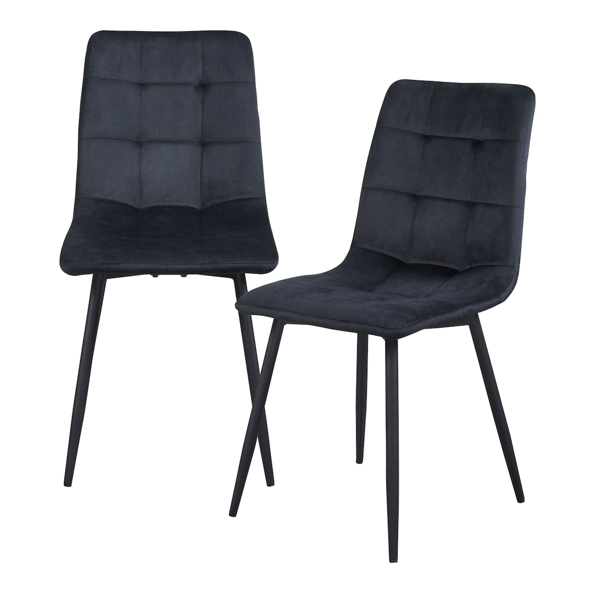 Helloshop26 - Lot de 2 chaises de salle à manger salon design moderne cuisine avec pieds arrondis 89 x 44 x 45 cm noir 03_0009631