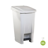 thumbnail of Conteneur à déchets avec pédale sélective 60 litres. Couleur blanche.
