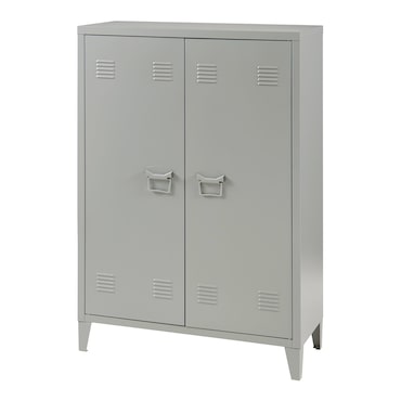 Helloshop26 - Armadietto da ufficio in metallo con 2 ante 110 x 75 x 33 cm grigio scuro 03_0009180