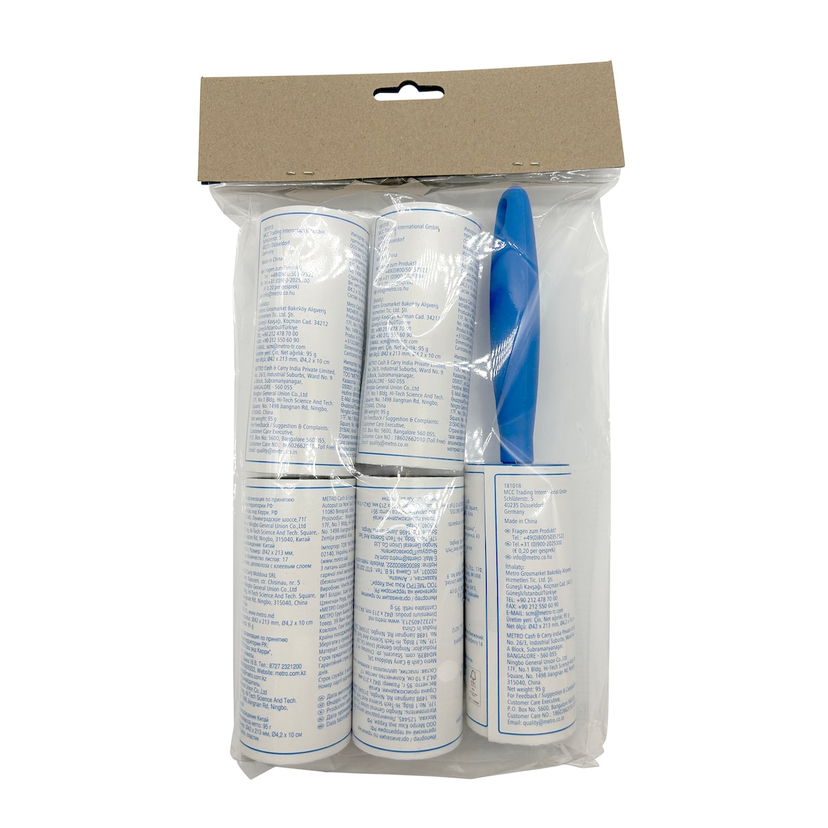 aro Lint Roller Set - Fusselrolle mit 4 Nachfüllrollen, 12,6 x 4,2 x 31 cm
