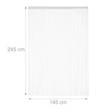 thumbnail of Relaxdays Fadenvorhang weiß, kürzbar, mit Tunneldurchzug, für Türen & Fenster, waschbar, Fadengardine, 145x245 cm, white