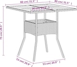 thumbnail of vidaXL Gartentisch Beige 80x80x75 cm Poly Rattan Akazienholz