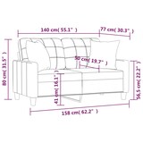 thumbnail of vidaXL 2-Sitzer-Sofa mit Zierkissen Schwarz 140 cm Kunstleder