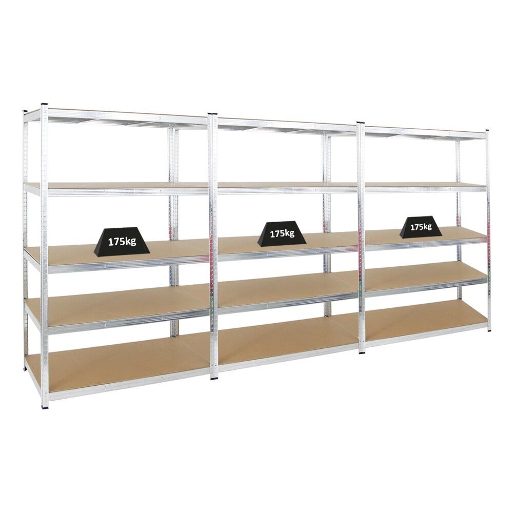 PROREGAL Mega Deal | 3x Schwerlastregal Ragnar | HxBxT 180x120x60 cm |  Fachlast 175kg | Verzinkt | Stecksystem Lagerregal Regalsystem 3 Stk.