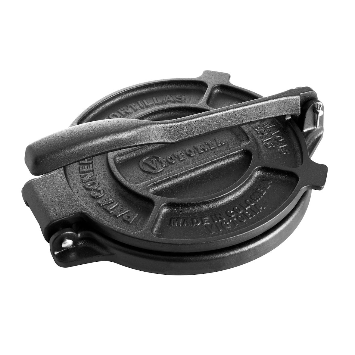 Victoria Tortilla Presse für Mexikanische Tortillas, Gusseisen 16,5 cm, Pataconera, VIC-30551, Schwarz