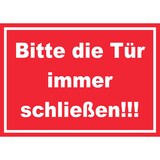thumbnail of Schild Bitte die Tür immer schließen weiss-rot A1 (594x841mm)