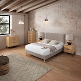 thumbnail of Sommier + tête de lit Bari 150x190 cm couleur Gris