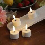 thumbnail of LED Mini Teelichter Uyuni 4 Stück mit Ladestation Timer aufladbar für Außen Deko
