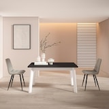 thumbnail of Esstisch, Küche, Esszimmer, 140x90x75cm, Für 6 Personen, Holzbeine, Moderner Stil, Schwarz _ 399_37
