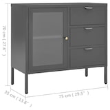 thumbnail of vidaXL Sideboard Anthrazit 75x35x70 cm Stahl und Hartglas