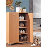 thumbnail of Design Schuhschrank NIMES modern Holz Buche 12 Paar Schuhe 4 Fächer 2 Türen, Schuhregal 60 x 90 x 35 cm platzsparend, Schuhkommode Flurschrank mit