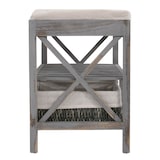 thumbnail of Schuhregal HWC-C48, Sitzbank Schuhablage, Shabby-Look Vintage 45x65x34cm ~ grau