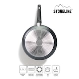 thumbnail of STONELINE Made in Germany 6tlg. Pfannen-Set 24/28cm m. Magnet-Griff, inkl. Wender und Vliespfannenschutz
