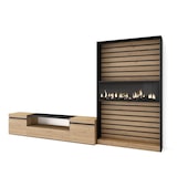 thumbnail of Mobile Soggiorno TV, Parete Attrezzata Soggiorno, 310x35x186cm, Per TV fino a 80", Camino elettrico, Stile moderno, Rovere e nero _ 97_38