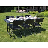 thumbnail of Mesa plegable, resistente al clima, con mango, apariencia de ratán, máx. 100 kg, negro