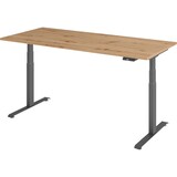 thumbnail of bümö höhenverstellbarer Schreibtisch 180 x 80 cm in Asteiche, Gestell graphit - Höhenverstellbar Elektrisch Stehpult mit 3-fach Speicher,