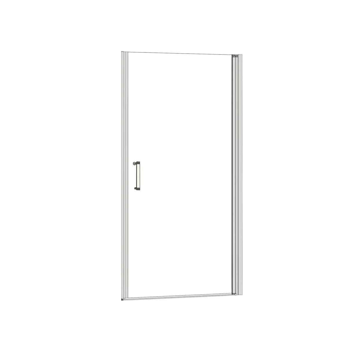 AICA Mampara de ducha frontal abatible perfil gris mate vidrio 5mm (686-716)x1850mm