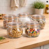 thumbnail of Set van 6 Bolvormige Glazen Weckpotjes 450 ml