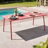 thumbnail of Mesa de jardín rectangular de metal rojo - Oviala