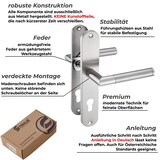 thumbnail of Langschild Drückergarnitur Edelstahl gebürstet EMILIA WC - Badezimmer Türbeschlag für Innentüren