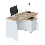 thumbnail of Mesa Escritorio Argon 74x136x67 Cm Blanco Artik Y Roble