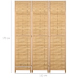 thumbnail of HOMCOM Biombo de 3 Paineis Separador de Ambientes Dobrável 120x1,8x170 cm Divisor de Ambientes com Padrão Tecido em Bambu Madeira