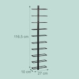 thumbnail of Relaxdays Weinregal Wand, 10 Flaschen, Metall, HxBxT: 116,5 x 27 x 10 cm, Wein Wandregal, Weinflaschenregal, schwarz