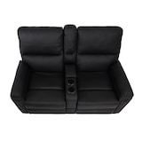 thumbnail of 2er Kinosessel HWC-K17, Relaxsessel Fernsehsessel Sofa, Nosagfederung Getränkehalter Fach ~ Kunstleder schwarz