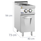 thumbnail of Royal Catering - Royal Catering Cuisinière électrique professionnelle 5,2 kW avec 2 plaques et armoire intégrée - Gazinière électrique Plaque de