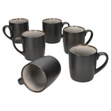 thumbnail of 6x Reactive Glaze Dark Cement Kaffeebecher 250ml Grau Teetassen Kupfer Kakao Mug