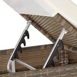 thumbnail of tectake Lot de 2 bains de soleil en rotin et aluminium avec table et housse de protection - marron naturel - 403771