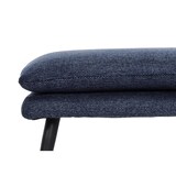 thumbnail of Banco HWC-L62, banco com apoio para os pés, banco estofado otomano, 38x56x40cm tecido/têxtil ~ azul