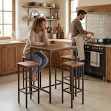 thumbnail of Set Tavolo Bar Quadrato Alto 110 cm e 4 Sgabelli Marrone Noce Mod. ROMA adatto da interno o esterno sotto gazebo tenda by Yelloo