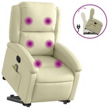 thumbnail of vidaXL Massagesessel mit Aufstehhilfe Creme Echtleder
