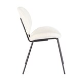thumbnail of Set di 2 sedie MADDIE in tessuto bianco e base acciaio nero