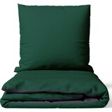 thumbnail of Baumwolle Bettwäsche Set 135x200 cm Dunkelgrün Anthrazit Wendebettwäsche mit Reißverschluss