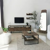 thumbnail of Dmora Fernsehschrank Dpatrici, Ständer für Wohnzimmerfernseher, Niedriges Wohnzimmer-Sideboard, TV-Ständerbasis, 170x30h40 cm, Nussbaum