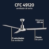 thumbnail of Orbegozo ventilador de techo CFC 49120, 3 velocidades, 3 aspas, 120 cm diámetro, 60 W