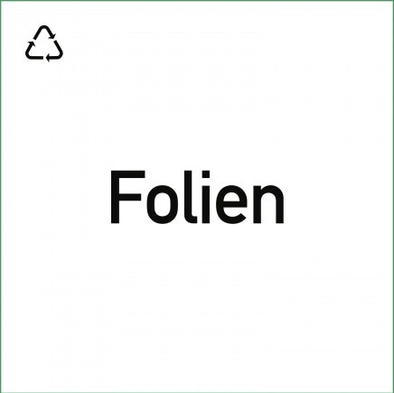 Wertstoffkennzeichnung "Folien", Kunststoff, 300x300 mm