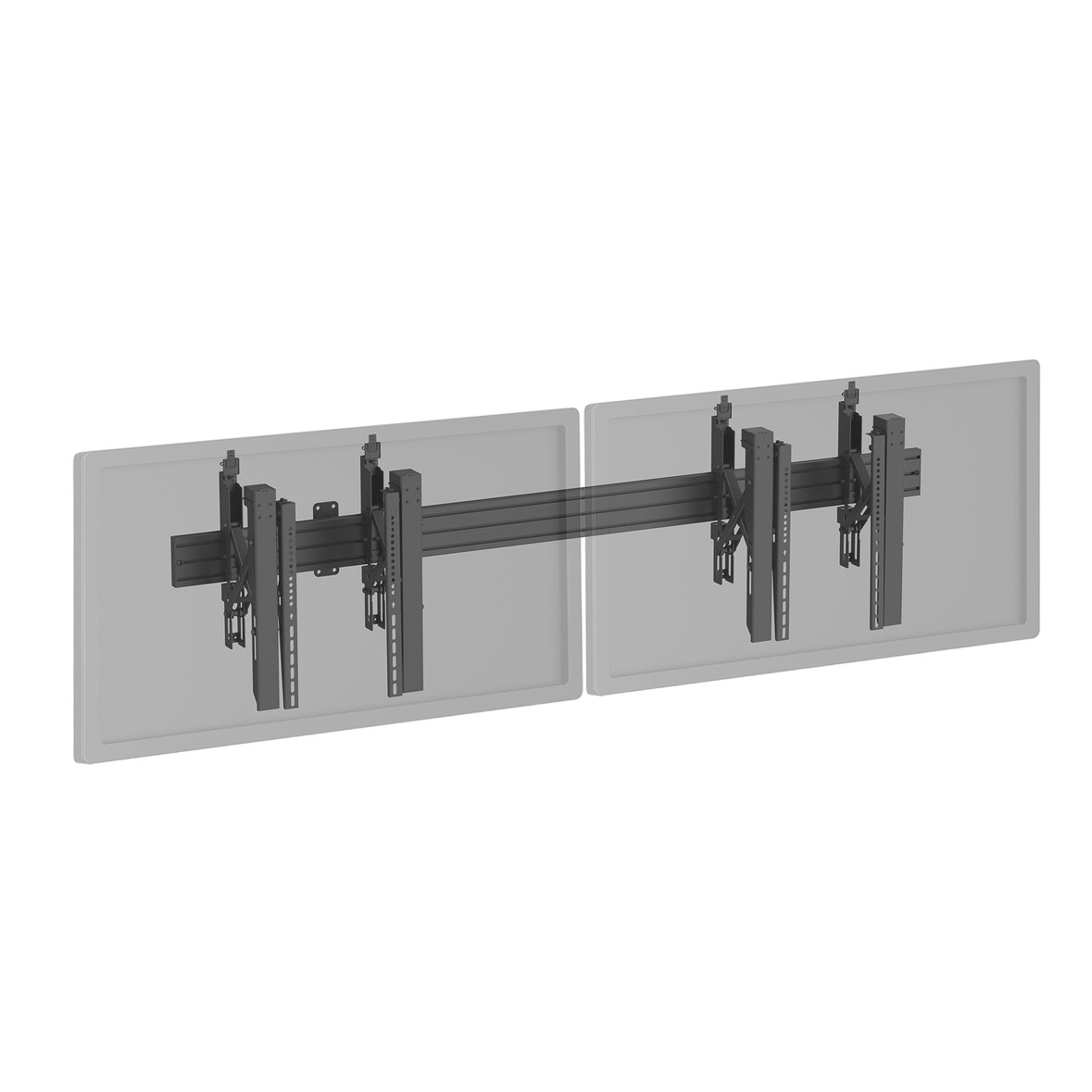 KIMEX - Support TV mural - Push Pull 2 écrans 45"-55" noir