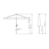 thumbnail of Tarrington House Guarda-sol redondo com franja Merida, alumínio, Ø 2.9 x 2.5 m, repelente de água, branco/cinzento