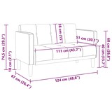 thumbnail of vidaXL Zweisitzer-Sofa Hellgrau 111 cm Samt