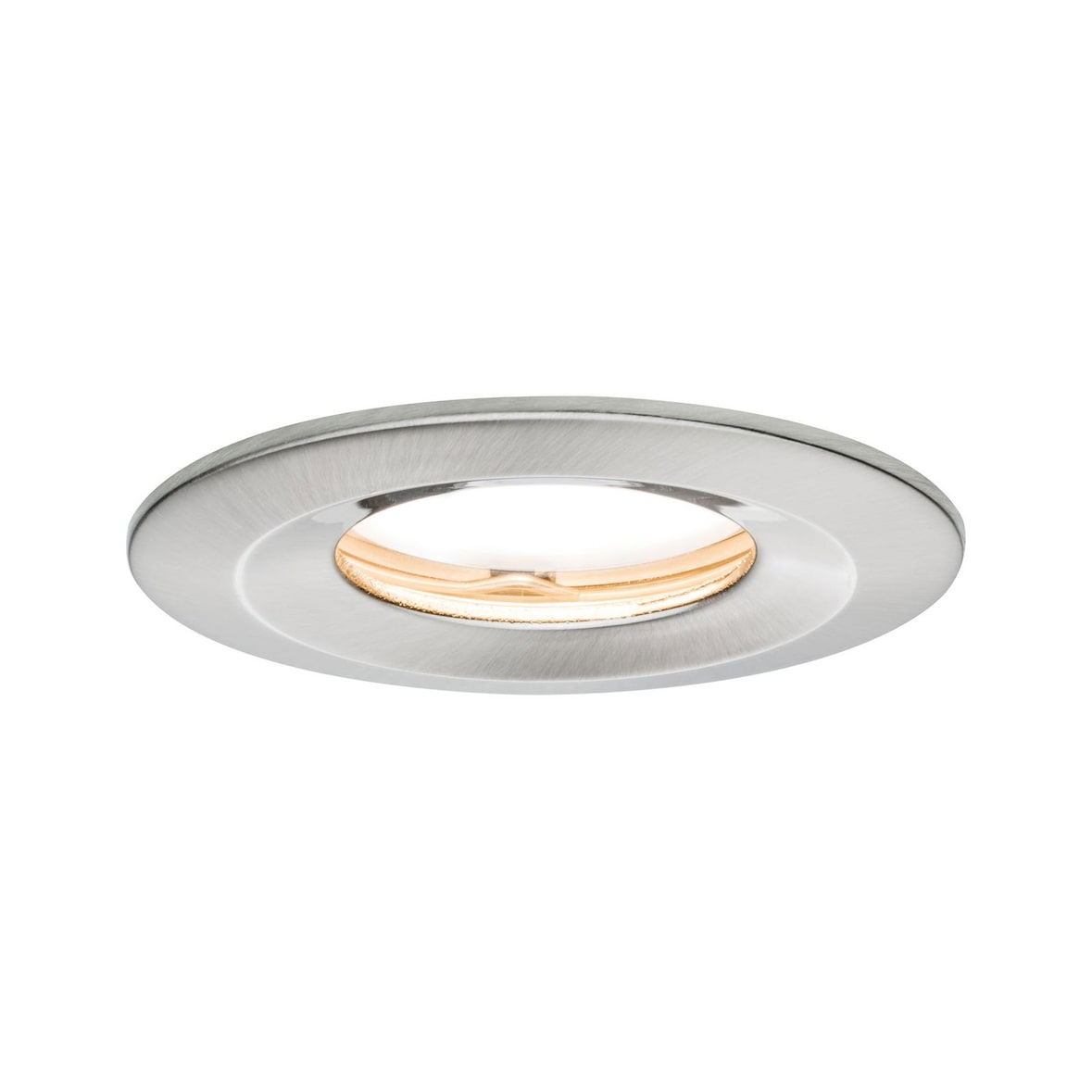 Paulmann Spot encastré LED Nova Plus Coin  fixe IP65 rond 78mm  Coin 6W 470lm 230V gradable 2700K Acier brossé 93882
