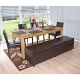 thumbnail of Bank Sitzbank mit Aufbewahrung Kriens XXL, Leder + Kunstleder, 180x45x45cm ~ braun