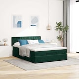 thumbnail of vidaXL Ottoman-Bett mit Matratze & LEDs Dunkelgrün 140x190 cm Samt